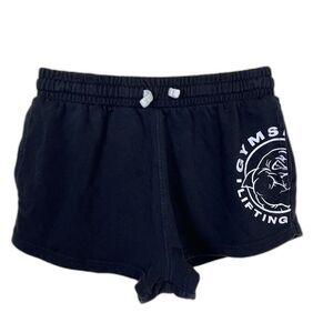 Gymshark Women's Size S Black Legacy Logo Cotton Shorts Lounge Athletic Workout